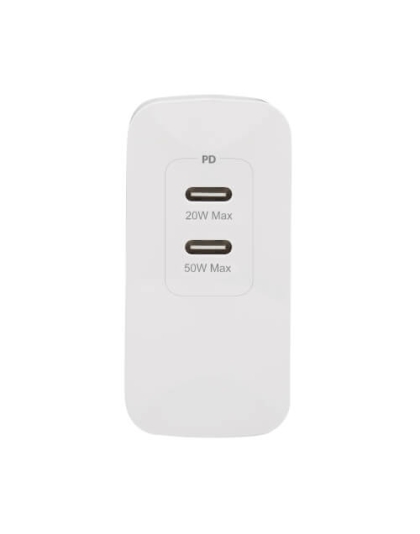 Dual-Port Compact USB-C Wall Charger