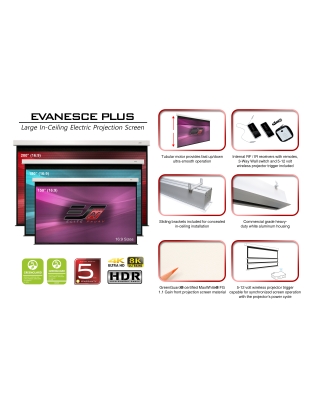 200-Inch Evanesce Plus Series Electric 16:9 Front Projection Screen