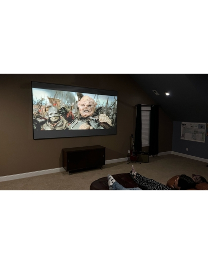 125-Inch Aeon CineGrey 4D AT Series Fixed Frame Acoustically Transparent 16:9 Front Projection Screen
