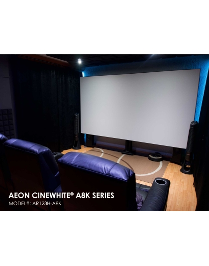 138-Inch Aeon CineWhite A8K Series Fixed Frame Acoustically Transparent 16:9 Front Projection Screen