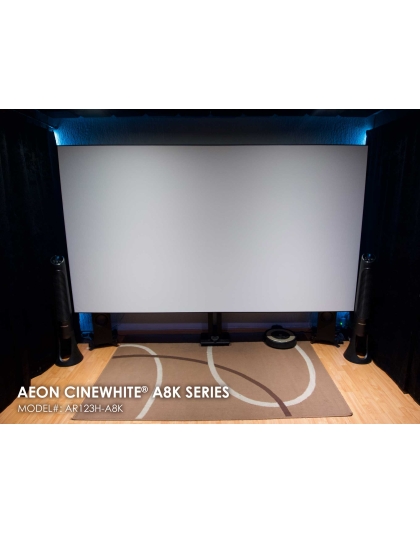 138-Inch Aeon CineWhite A8K Series Fixed Frame Acoustically Transparent 16:9 Front Projection Screen