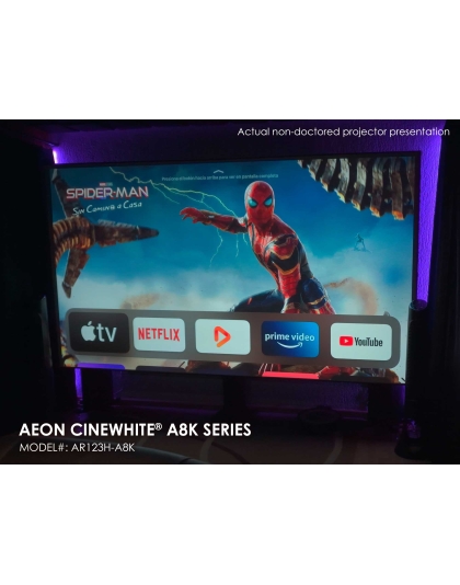 138-Inch Aeon CineWhite A8K Series Fixed Frame Acoustically Transparent 16:9 Front Projection Screen