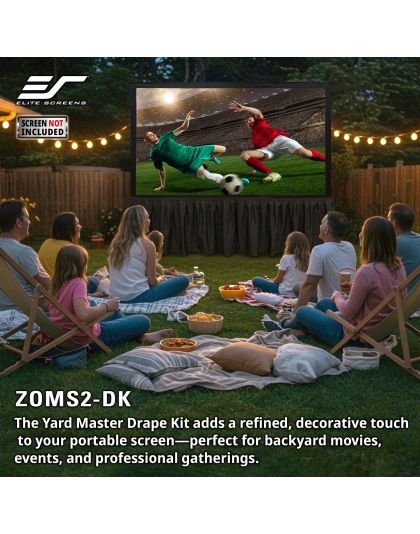 Elite Screens Drape Kit for Yard Master 2 Yard Master Dual Projection Screens 90-Inch Diag. to 135-Inch Diag. Models. 129-Inch Diag. L x 25.6-Inch Diag. H