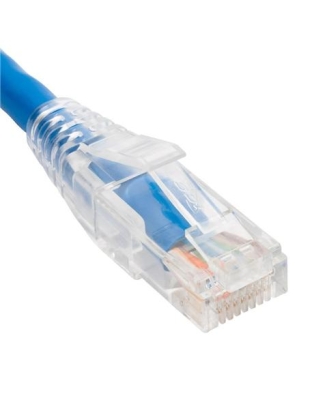 PATCH CORD CAT6 CLEAR BOOT 10' BLUE