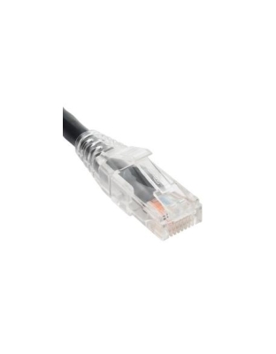 PATCH CORD, CAT5e, CLEAR BOOT, 7' BLACK