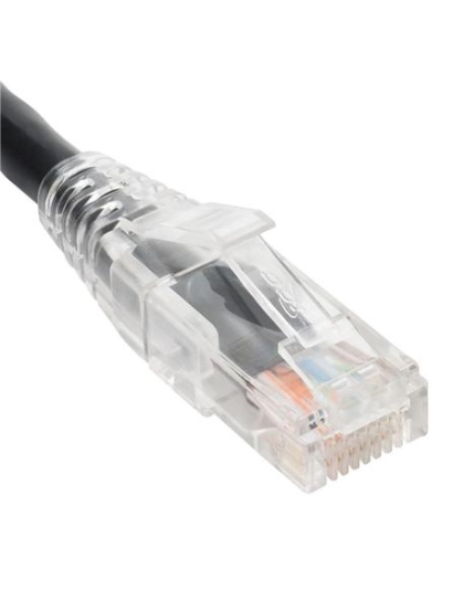 PATCH CORD CAT6 CLEAR BOOT 3' BLACK