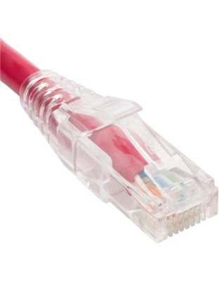 PATCH CORD CAT6 CLEAR BOOT 3' RED