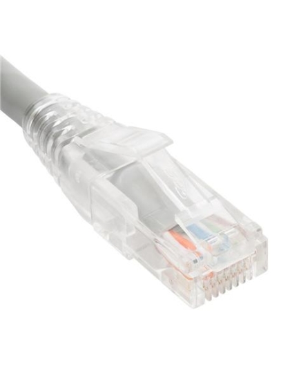 PATCH CORD CAT6 CLEAR BOOT 10' GRAY