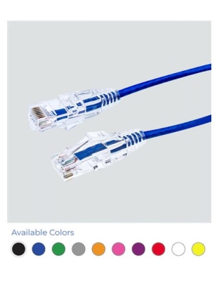 PATCH CORD CAT6 SLIM CORD 3' BLACK